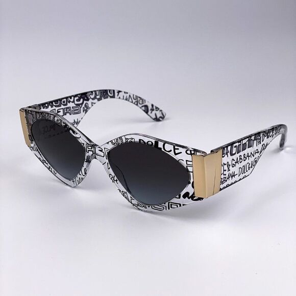 NEW D&G DG4396 33148G Black Gray Gradient Irregular Women Sunglasses - Picture 1 of 12